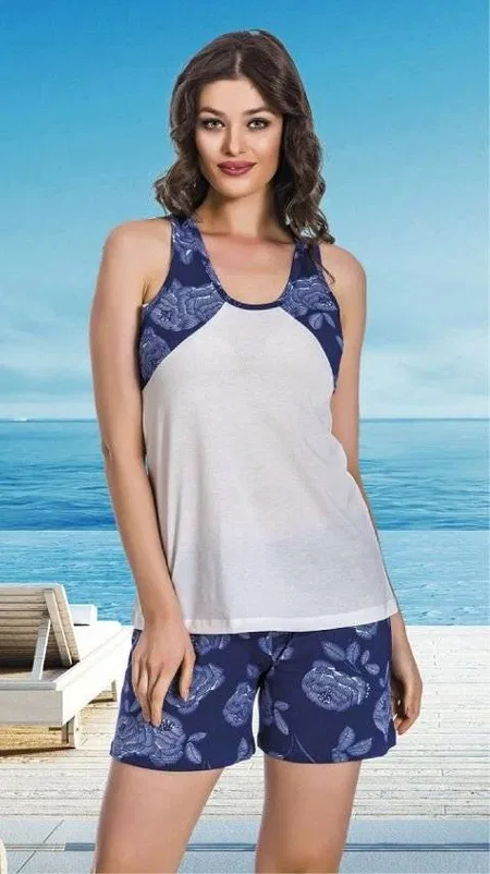 Lady Pamuklu Esnek Şortlu Pijama Takımı Lady 7676