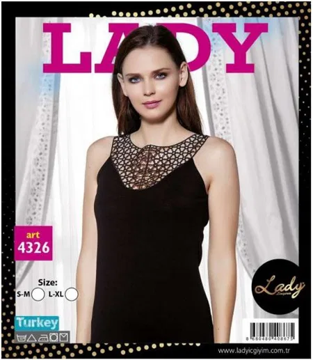 Dantel İşlemeli Pamuklu Kadın Tshirt Lady 4326 - Görsel