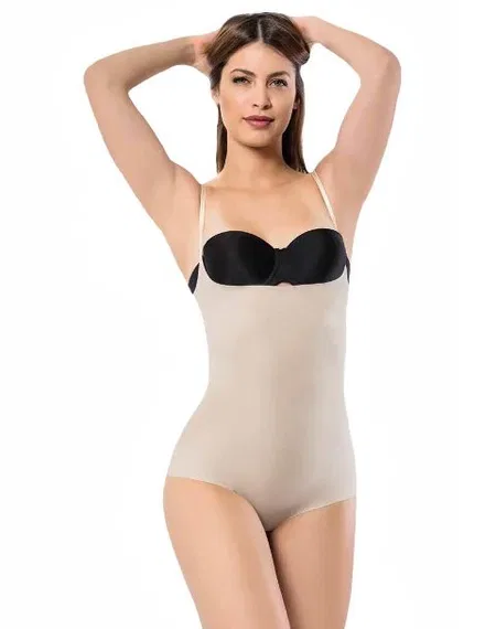 Dikişsiz Yüksek Bel Korse Siyah Kadın Body Form Angel 2021 - Ten