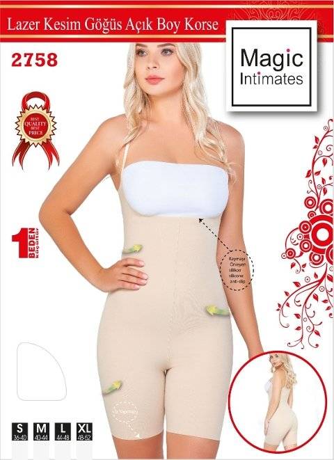 Lazer Kesim Göğsü Açık Toparlayıcı Korse Emay 2758 - Ten