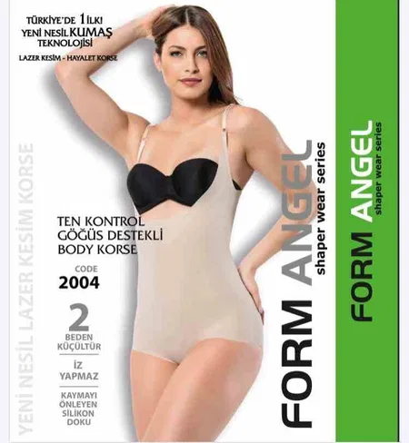 Form Angel Dikişsiz Lazer Kesim Göğüs Destekli Body Korse Form Angel 2004 - Görsel 2