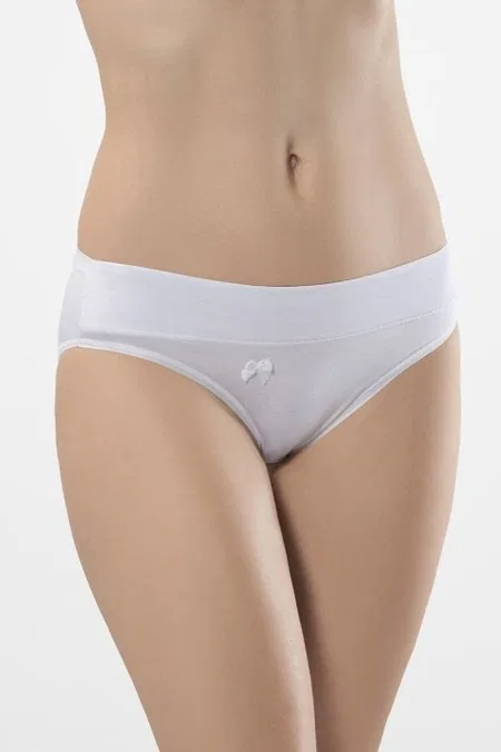 Likralı Yüksek Bel Bikini Külot  Türen 955 - Beyaz
