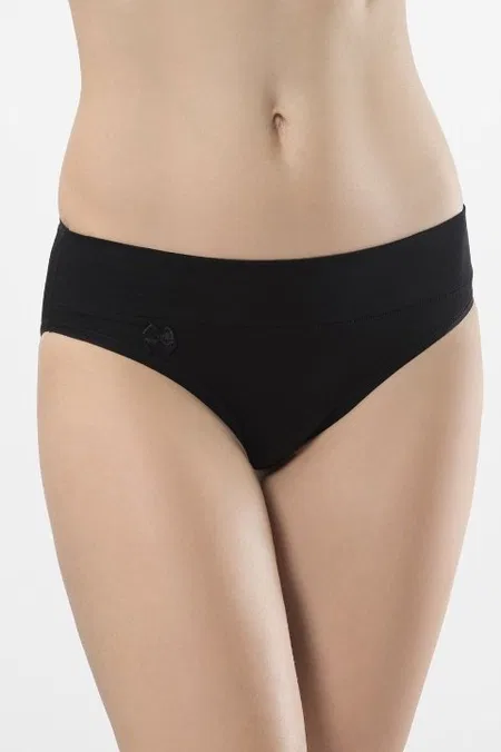 Pamuklu Yüksek Bel Bikini Külot 2'li Paket Türen 955 - Siyah