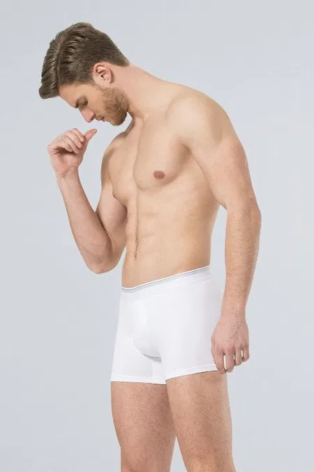 Likralı Esnek Bel Boxer 2'li Paket Türen 126 - Beyaz