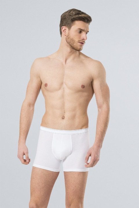 Likralı Pamuklu Boxer Beyaz Türen 174