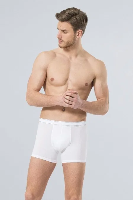 Likralı Pamuklu Boxer Beyaz Türen 174 - Beyaz