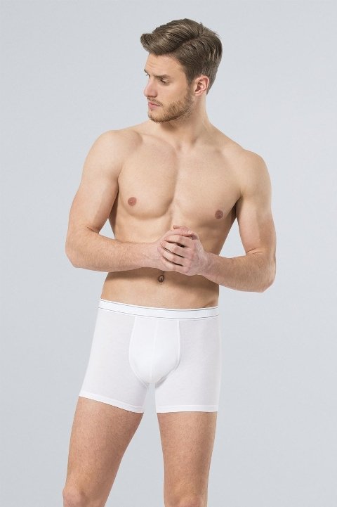 Likralı Pamuklu Boxer Beyaz Türen 174 - Beyaz