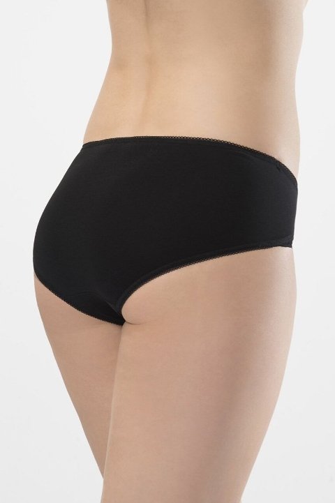 Pamuklu Dantelli Slip Külot 2'li Paket Türen 961 - Siyah