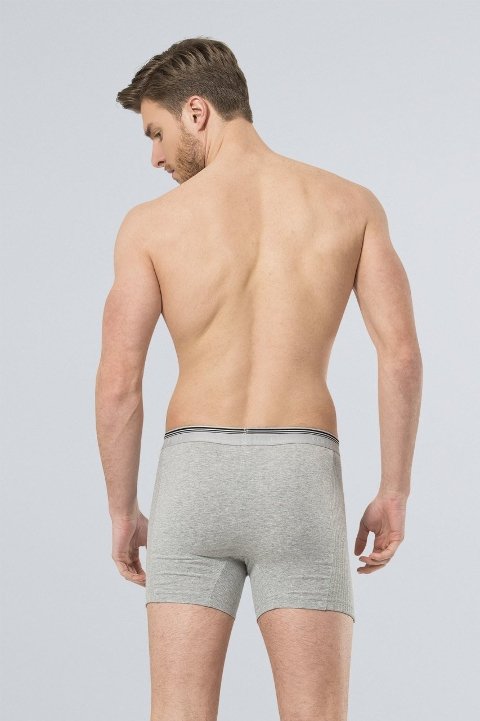 Likralı Esnek Bel Lastikli Boxer 2'li Paket Türen 135 - Gri