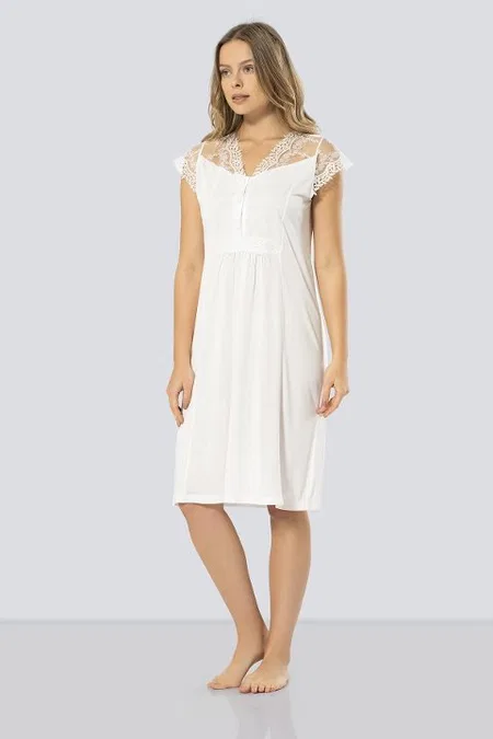 A Kesim Pamuklu Lohusa Hamile Gecelik Türen 3296 - 2