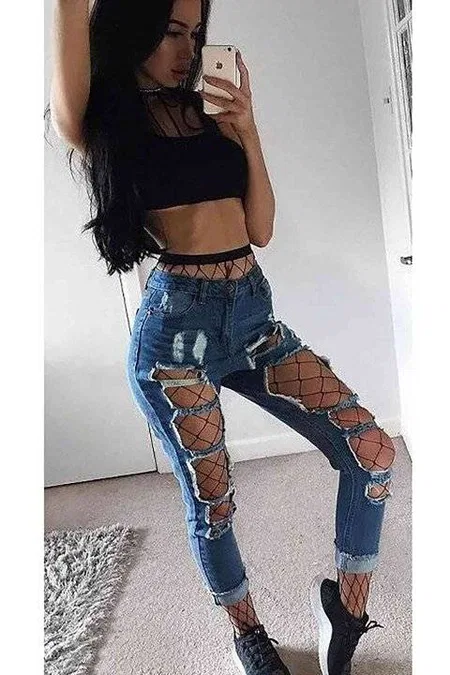 Merry See Seksi Fileli Çorap Siyah - Siyah