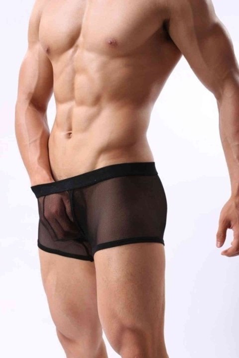 Merry See Siyah Transparan Erkek Boxer - Siyah