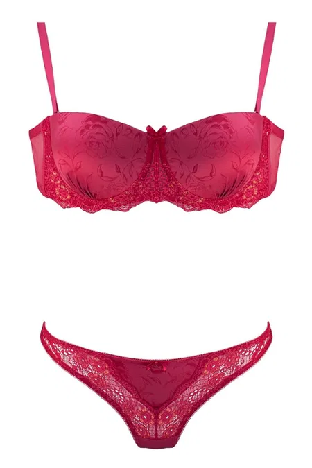 NBB Dantel Detaylı Push-Up Straplez Sütyen String Takım NBB 4440 - Görsel 2
