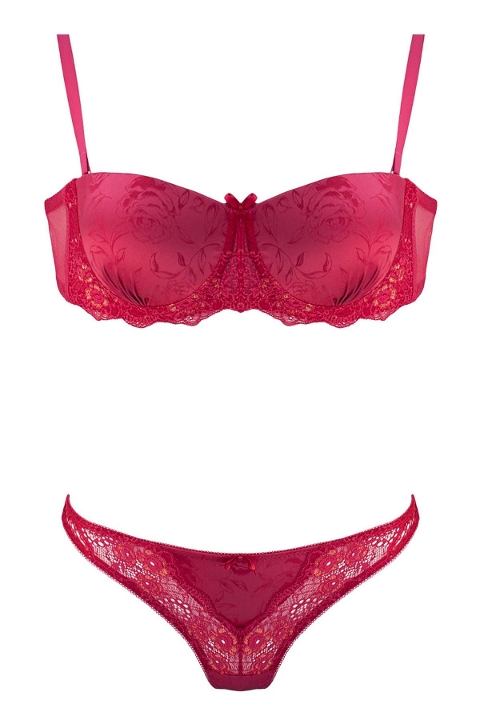 NBB Dantel Detaylı Push-Up Straplez Sütyen String Takım NBB 4440 - Görsel 2