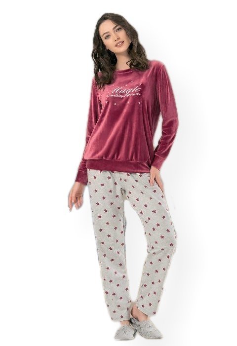 NBB Kadife Konforlu Kadın Pijama Takımı NBB 66645