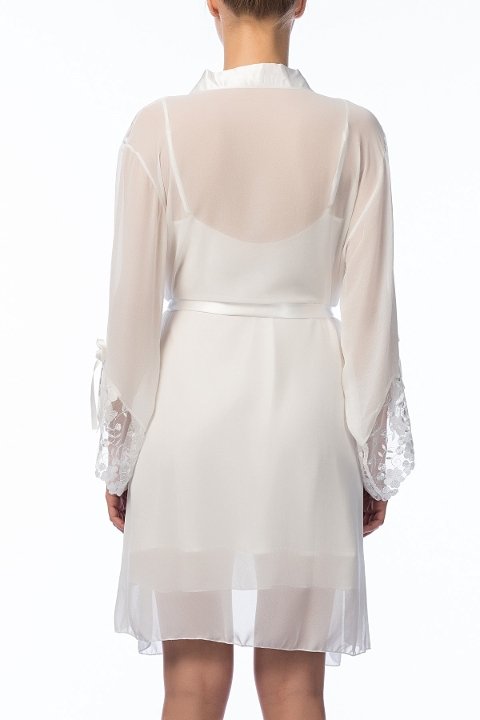 NBB Saten Dantel Biye Detaylı Gecelik Sabahlık Takım NBB 3820 - Görsel 5