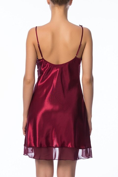 Saten Dantel Biye Detaylı Gecelik Sabahlık Takım NBB 3820 - 2