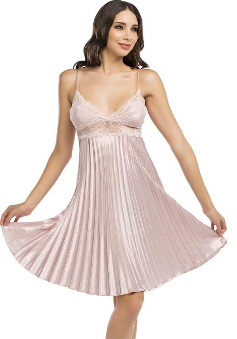 İp Askılı Saks Mavi Kısa Gecelik NBB 3263