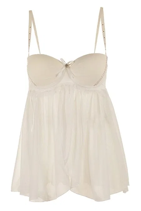 Kaplı Ekru Gecelik Külot Takımı NBB 3957 - Ekru