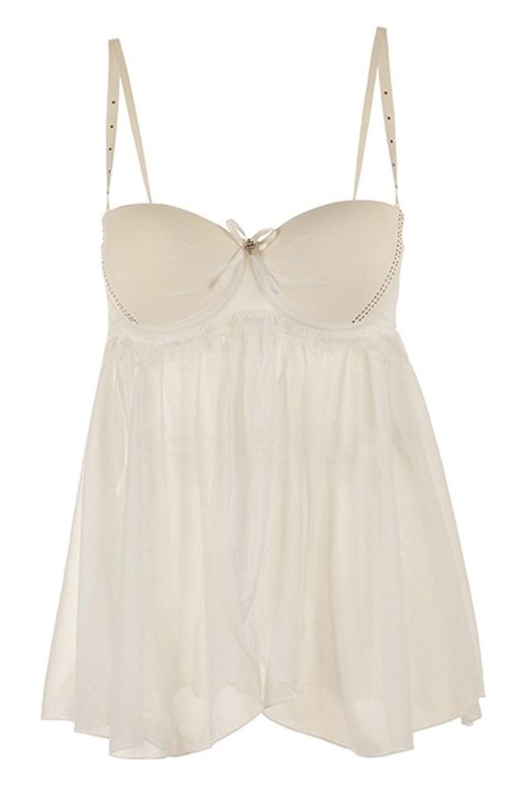 Kaplı Ekru Gecelik Külot Takımı NBB 3957 - Ekru