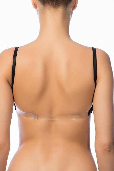 Şeffaf Sırt Yarı Destekli Sütyen NBB 3586 - Siyah