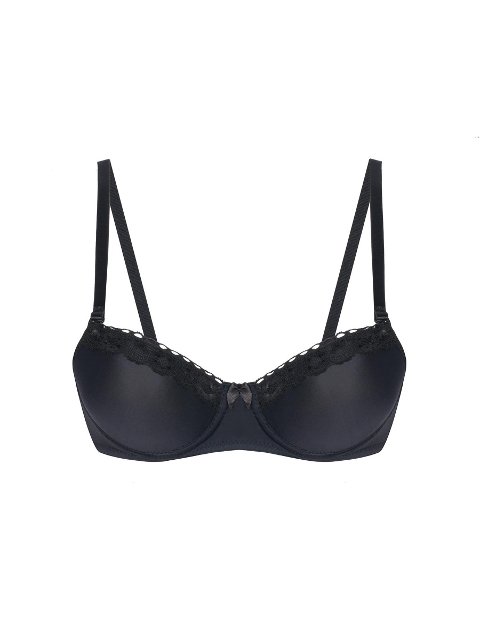 Çelik Balenli Destekli Yarım Kap Sütyen NBB 3591 - Siyah