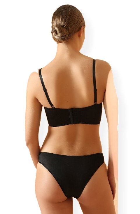 NBB Dantelli Elastik Yarım Bralet Büstiyer Külot Takımı NBB 4614 - Görsel 2