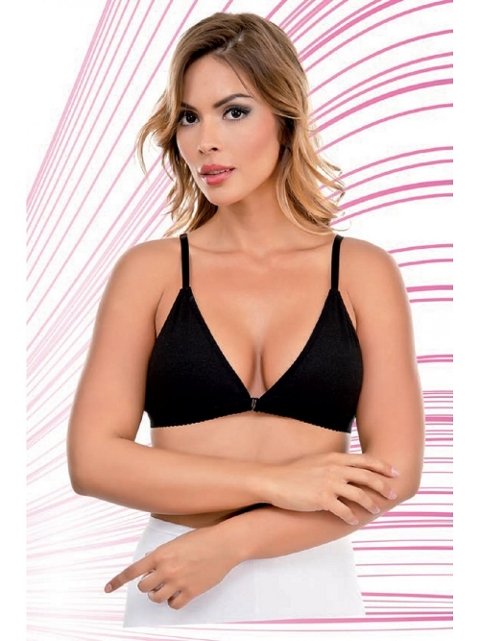 Dantel Detaylı Önden Açmalı Sütyen İMER 2247 - Siyah