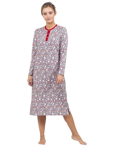 Çift Kaplan Pamuklu Yüksek Bel Kadın Gecelik Çift Kaplan 7720