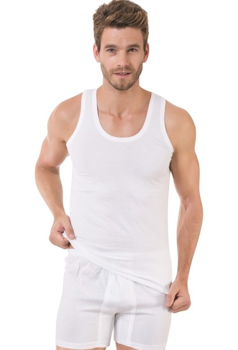 Pamuklu Ribana Askılı Erkek Atlet Öztaş 1098 - Beyaz