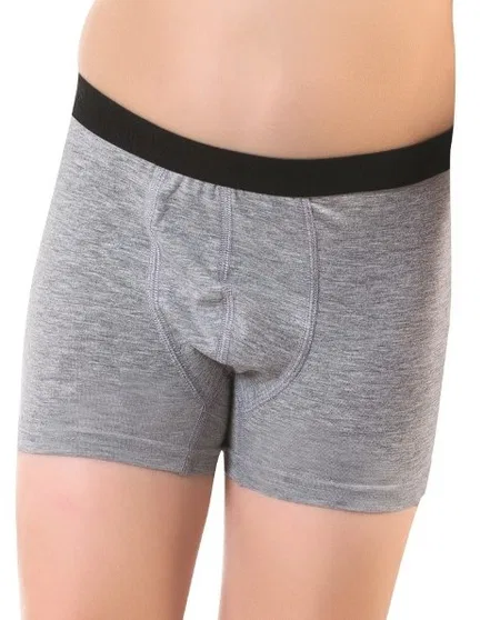 Pamuklu Esnek Düz Slip Boxer Öztaş 3702 - Gri Melanj