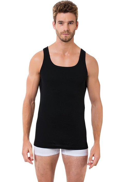 Pamuklu Siyah Ribana Atlet Öztaş 1015 - Siyah