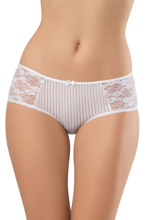 Pamuk Elastan Düşük Bel Bikini Külot Siyah Beyaz Erdem 7259 - Beyaz