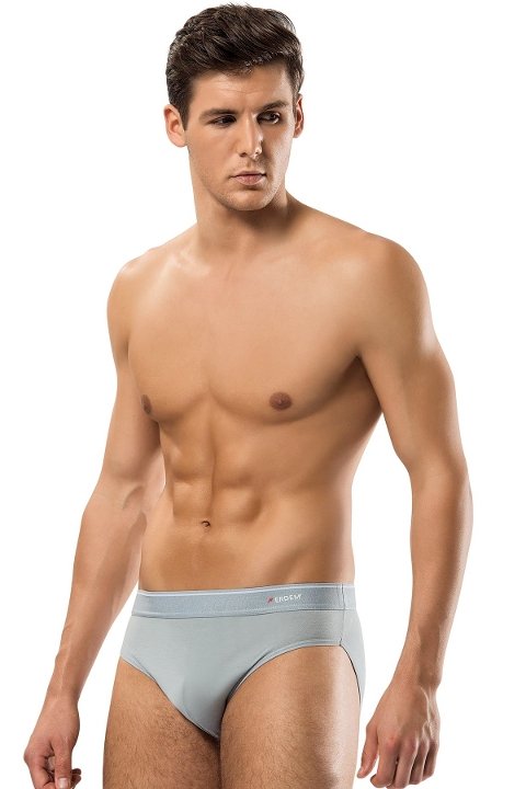 Pamuklu Yüksek Bel Erkek Slip 3'lü Set Erdem 1340 - Gri