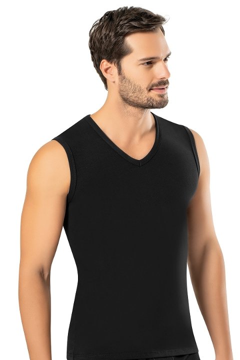 Erdem Pamuk Elastan Kolsuz V Yaka Atlet Erdem 1118 - Görsel 3