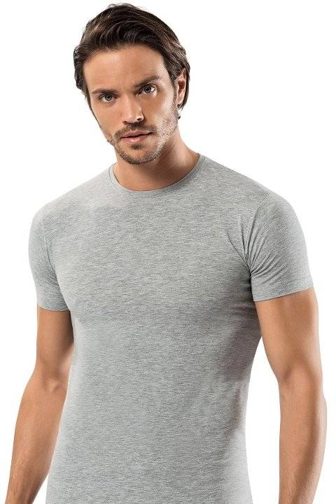 Pamuk Elastan Sıfır Vaka Erkek Atlet Siyah Gri Beyaz Erdem 1122 - Gri