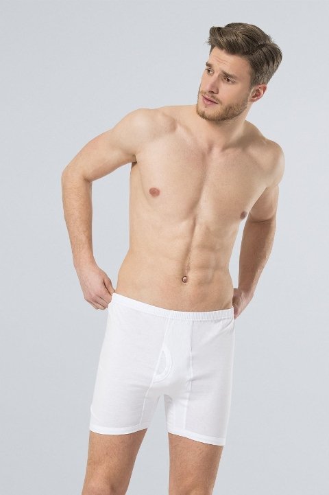 Pamuklu Düz Dikişli Erkek Boxer 2'li Paket Türen 114 - 2