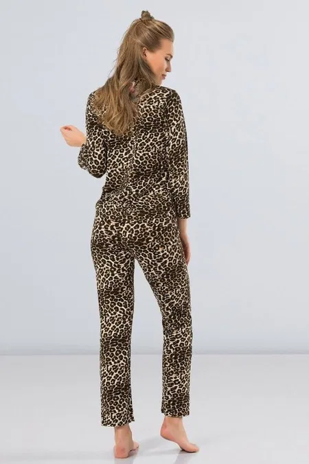Pamuklu Düğmeli Kadın Pijama Takımı Türen 3261 - Görsel