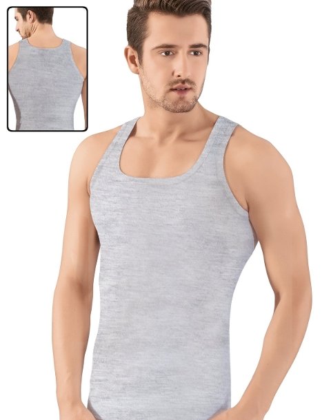 Pamuklu Ribana Erkek Atlet Siyah Lüx DRM 154 - 2