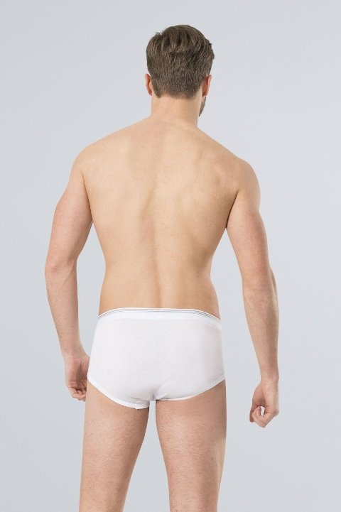Yüksek Bel Pamuklu Ribana Slip Erkek İç Giyim Türen 120 - Beyaz