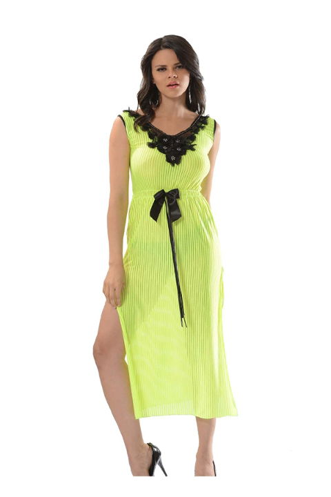 Saten Şifon Uzun Gecelik Sistina 213