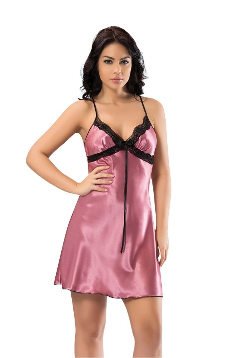 Saten Dantel Askılı Gecelik Sistina 367