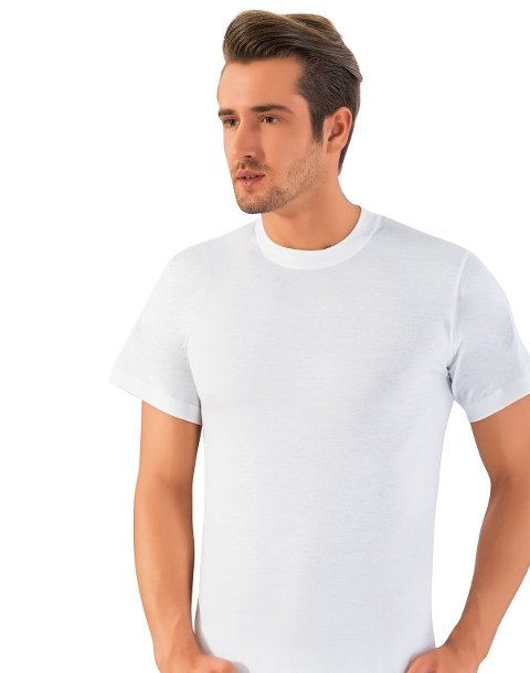 Pamuklu Ribana Sıfır Yaka Erkek Atlet Lüx DRM 179 - 2