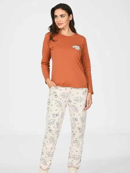 NBB Penye Kumaş Çiçek Desenli Kadın Pijama Takımı NBB 67049