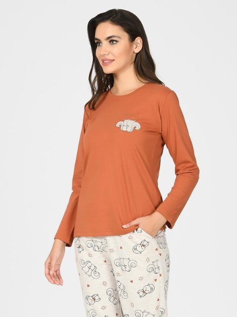 NBB Penye Kumaş Çiçek Desenli Kadın Pijama Takımı NBB 67049 - Görsel 2