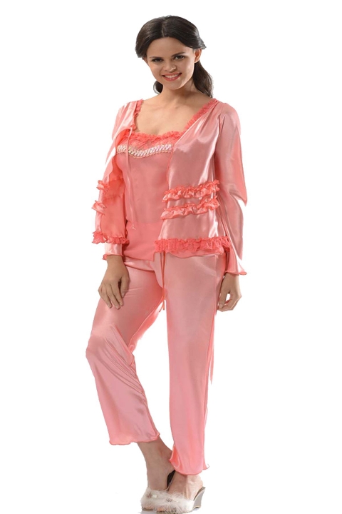 Saten Likralı 2'li Set Sistina 1413 - Mercan