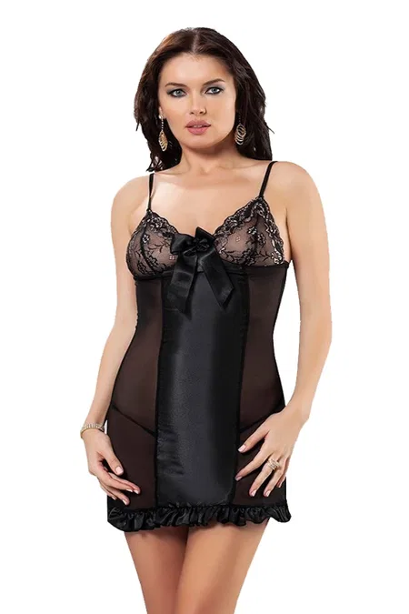 Şifon Polyamit Kısa Gecelik Takımı Sistina 614