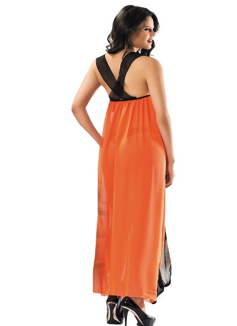 Uzun Saten Gecelik İnce Askılı Sistina 207 - 2