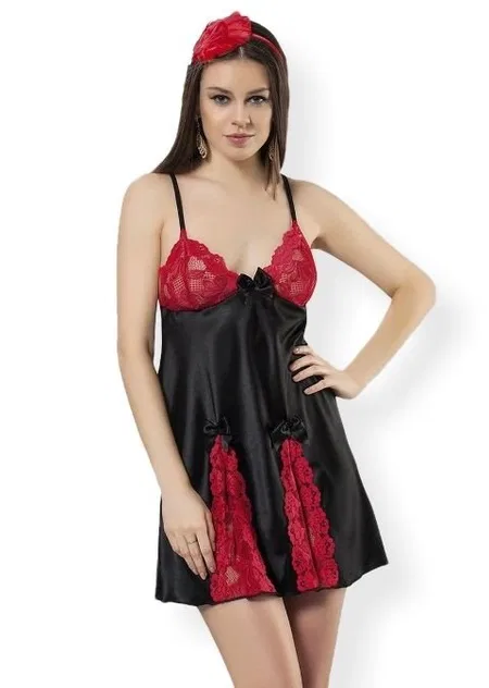 Sistina Saten Dantel Biye Detaylı Kadın Gecelik Sistina 309