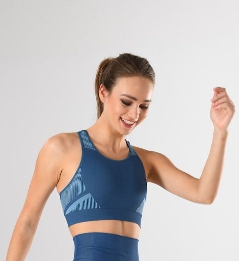 Dört Yönlü Esnek Spor Büstiyer Miss Fit 11178 - Mavi